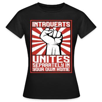 Introvertis s’unit séparément dans votre propre maison 2 - T-shirt Femme - noir - Devant - AI Model Female 172 dark (172cm)