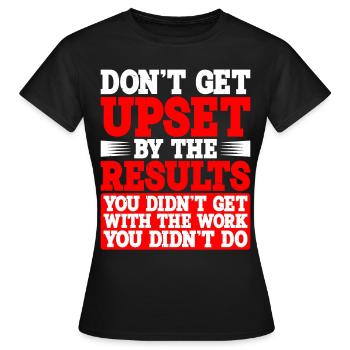 Ne vous fâchez pas avec les résultats que vous n’avez pas obtenus - T-shirt Femme - noir - Devant - AI Model Female 172 dark (172cm)