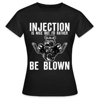 L’injection est agréable mais je préfère être soufflé - T-shirt Femme - noir - Devant - AI Model Female 172 dark (172cm)