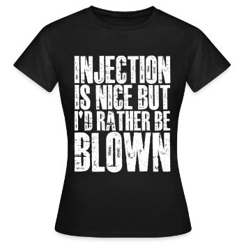 L’injection est agréable mais je préfère être soufflé 4 - T-shirt Femme - noir - Devant - AI Model Female 172 dark (172cm)