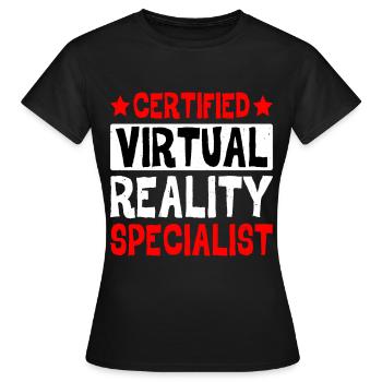 Certified Virtual Reality Specialist - Frauen T-Shirt - Schwarz - Vorne - AI Model Female 172 dark (172cm)
