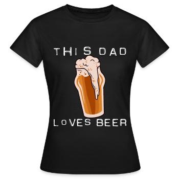 Ce père aime la bière - T-shirt Femme - noir - Devant - AI Model Female 172 dark (172cm)