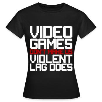 Les jeux vidéo ne nous rendent pas violents, le décalage fait 3 - T-shirt Femme - noir - Devant - AI Model Female 172 dark (172cm)