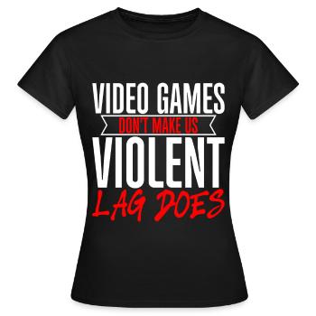 Les jeux vidéo ne nous rendent pas violents, le décalage fait 2 - T-shirt Femme - noir - Devant - AI Model Female 172 dark (172cm)