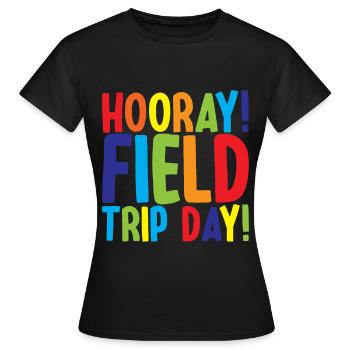 Hourra, journée d’excursion ! 3 - T-shirt Femme - noir - Devant - AI Model Female 172 dark (172cm)