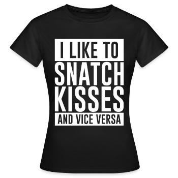 J’aime arracher des baisers et vice versa - T-shirt Femme - noir - Devant - AI Model Female 172 dark (172cm)