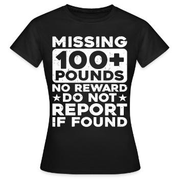 100+ livres manquantes, pas de récompense, ne pas signaler - T-shirt Femme - noir - Devant - AI Model Female 172 dark (172cm)