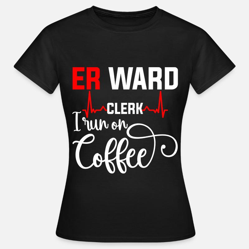 Er commis de quartier je cours sur le café 4 - T-shirt Femme - noir
