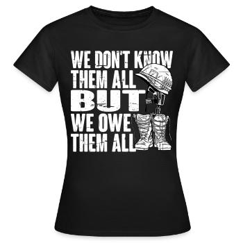 Nous ne les connaissons pas tous, mais nous leur devons à tous 2 - T-shirt Femme - noir - Devant - AI Model Female 172 dark (172cm)