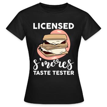 Licensed S'mores Button Tester 4 - Women's T-Shirt - black - Front - AI Model Female 172 dark (172cm)