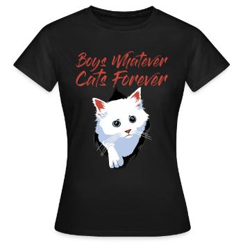 Boys Whatever Cats Forever 4 - T-shirt Femme - noir - Devant - AI Model Female 172 dark (172cm)