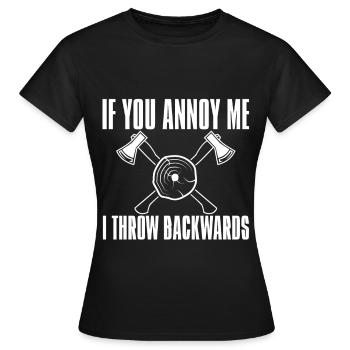 Si tu m’ennuies, je jette en arrière 2 - T-shirt Femme - noir - Devant - AI Model Female 172 dark (172cm)