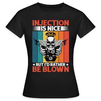 L’injection est sympa mais je préfère être soufflé 5 - T-shirt Femme - noir - Devant - AI Model Female 172 dark (172cm)