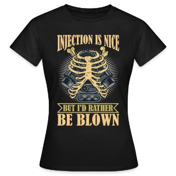 L’injection est agréable mais je préfère être soufflé 6 - T-shirt Femme - noir - Devant - AI Model Female 172 dark (172cm)