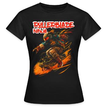 Rollerblade Ninja 5 - T-shirt Femme - noir - Devant - AI Model Female 172 dark (172cm)