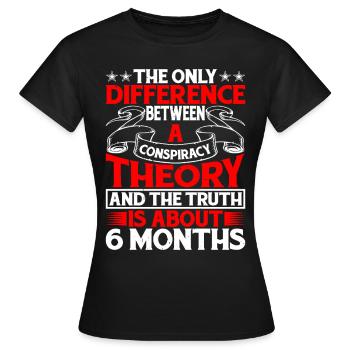 The Only Difference Between A Conspiracy 9 - Frauen T-Shirt - Schwarz - Vorne - AI Model Female 172 dark (172cm)