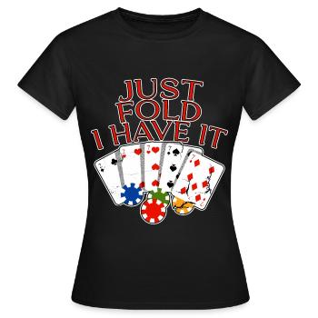 Juste plier je l’ai 4 - T-shirt Femme - noir - Devant - AI Model Female 172 dark (172cm)