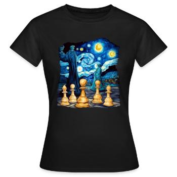 Echecs au clair de lune - T-shirt Femme - noir - Devant - AI Model Female 172 dark (172cm)