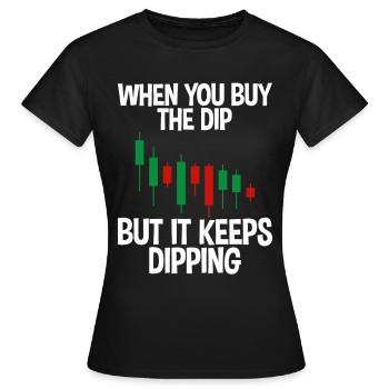 Lorsque vous achetez la trempette mais qu’elle continue à tremper 2 - T-shirt Femme - noir - Devant - AI Model Female 172 dark (172cm)