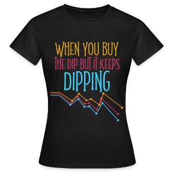 Lorsque vous achetez la trempette mais qu’elle continue à plonger 4 - T-shirt Femme - noir - Devant - AI Model Female 172 dark (172cm)