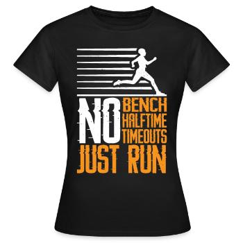 Pas de banc, pas de mi-temps, pas de temps mort, juste 3 points d’arrêt - T-shirt Femme - noir - Devant - AI Model Female 172 dark (172cm)