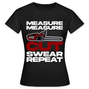 Mesure Mesure Coupe Jurer Répéter 2 - T-shirt Femme - noir - Devant - AI Model Female 172 dark (172cm)