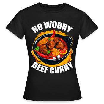 No Worry Beef Curry 5 - Frauen T-Shirt - Schwarz - Vorne - AI Model Female 172 dark (172cm)