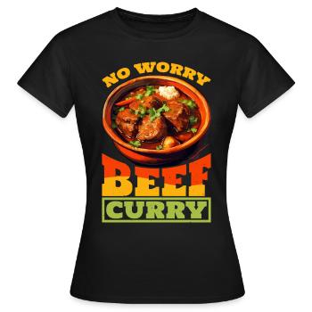 No Worry Beef Curry 4 - Frauen T-Shirt - Schwarz - Vorne - AI Model Female 172 dark (172cm)