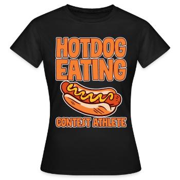 Hotdog Eating Contest Athlete 4 - Women's T-Shirt - black - Front - AI Model Female 172 dark (172cm)