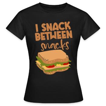 Je grignote entre les collations 2 - T-shirt Femme - noir - Devant - AI Model Female 172 dark (172cm)