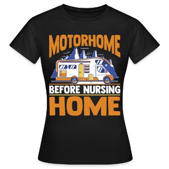 Camping-car avant la maison de retraite 2 - T-shirt Femme - noir - Devant - AI Model Female 172 dark (172cm)