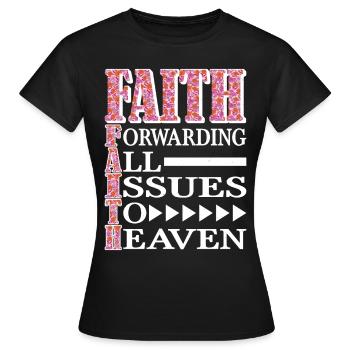 La foi transmet tous les problèmes au ciel 6 - T-shirt Femme - noir - Devant - AI Model Female 172 dark (172cm)