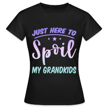 Ici pour gâter mes petits-enfants 4 - T-shirt Femme - noir - Devant - AI Model Female 172 dark (172cm)