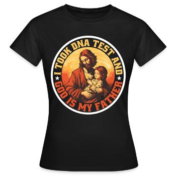 J’ai fait un test ADN et Dieu est mon père 32 - T-shirt Femme - noir - Devant - AI Model Female 172 dark (172cm)