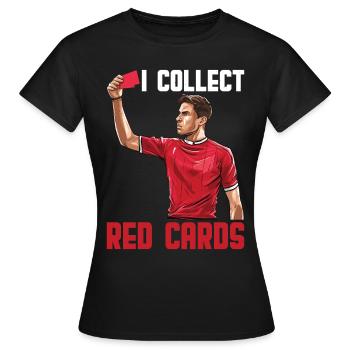 Je collectionne les cartons rouges 20 - T-shirt Femme - noir - Devant - AI Model Female 172 dark (172cm)