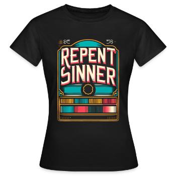 Repent Sinner 15 - Women's T-Shirt - black - Front - AI Model Female 172 dark (172cm)