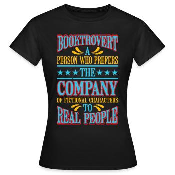 Booktrovert Définition Description 6 - T-shirt Femme - noir - Devant - AI Model Female 172 dark (172cm)