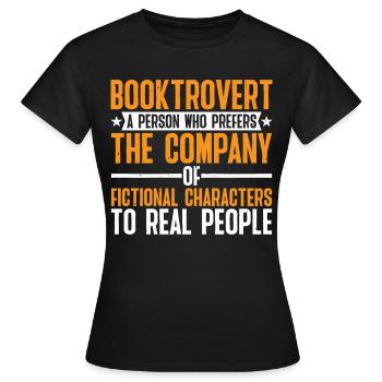 Booktrovert Définition Description 8 - T-shirt Femme - noir - Devant - AI Model Female 172 dark (172cm)