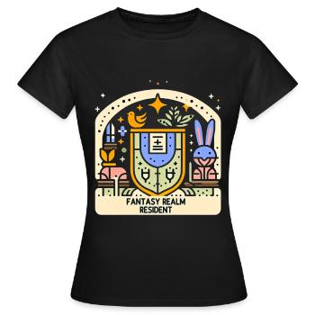 Fantasy Realm Resident - Frauen T-Shirt - Schwarz - Vorne - AI Model Female 172 dark (172cm)