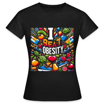 I Beat Obesity 11 - Women's T-Shirt - black - Front - AI Model Female 172 dark (172cm)