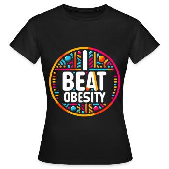 I Beat Obesity 12 - Women's T-Shirt - black - Front - AI Model Female 172 dark (172cm)