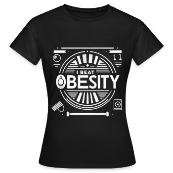 I Beat Obesity 14 - Women's T-Shirt - black - Front - AI Model Female 172 dark (172cm)