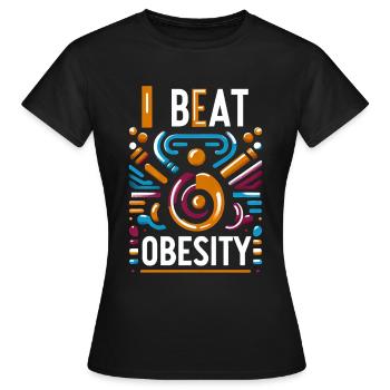 I Beat Obesity 15 - Women's T-Shirt - black - Front - AI Model Female 172 dark (172cm)
