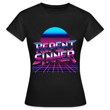Repent Sinner 19 - Women's T-Shirt - black - Front - AI Model Female 172 dark (172cm)
