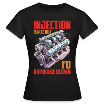 L’injection est agréable mais je préfère être soufflé 16 - T-shirt Femme - noir - Devant - AI Model Female 172 dark (172cm)