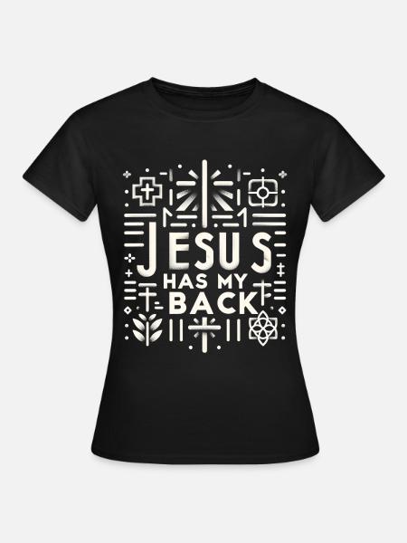Jesus Has My Back 30 - Dame-T-shirt - sort
