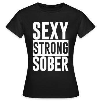 Sexy Fort Sobre - T-shirt Femme - noir - Devant - AI Model Female 172 dark (172cm)