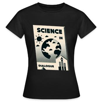 La science en dialogue - T-shirt Femme - noir - Devant - AI Model Female 172 dark (172cm)