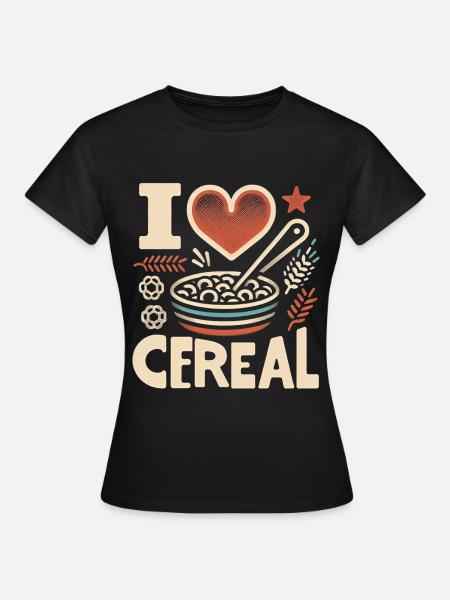 I Love Cereal 12 - Frauen T-Shirt - Schwarz