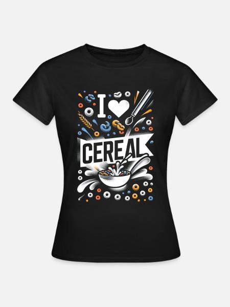 I Love Cereal 14 - Frauen T-Shirt - Schwarz